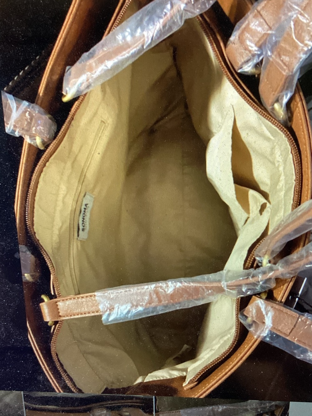 Women's Tan Tote Bag - Classic Everyday Carry - Picture 5 of 5